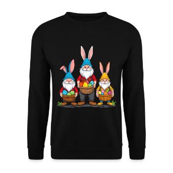 Gnome nordique de Pâques lapin nains - Sweat-shirt Unisexe - noir - Devant - Alina (178cm) & Michal (187cm)