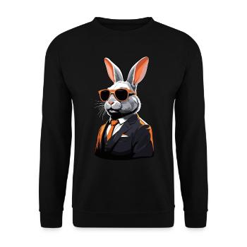 Iconic Daddy Bunny Easter Bunny Streetwear - Unisex Sweatshirt - black - Front - Alina (178cm) & Michal (187cm)