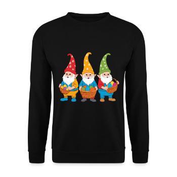Gnome nordique de Pâques lapin nains - Sweat-shirt Unisexe - noir - Devant - Alina (178cm) & Michal (187cm)