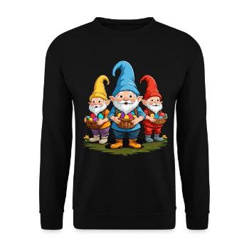 Gnome nordique de Pâques lapin nains - Sweat-shirt Unisexe - noir - Devant - Alina (178cm) & Michal (187cm)