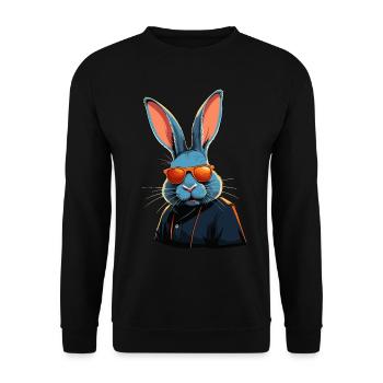 Iconic Dad Bunny Easter Bunny Streetwear Dad - Unisex Sweatshirt - black - Front - Alina (178cm) & Michal (187cm)