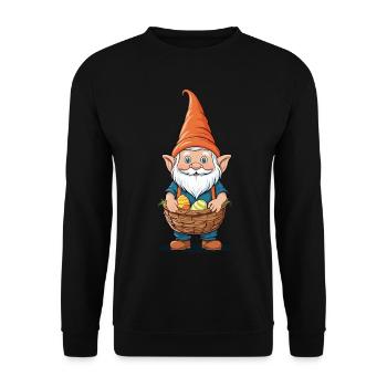 Ostern Nordische Wichtel Gnom Osterhase Lustiges - Unisex Pullover - Schwarz - Vorne - Alina (178cm) & Michal (187cm)