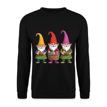 Gnome nordique de Pâques lapin nains - Sweat-shirt Unisexe - noir - Devant - Alina (178cm) & Michal (187cm)