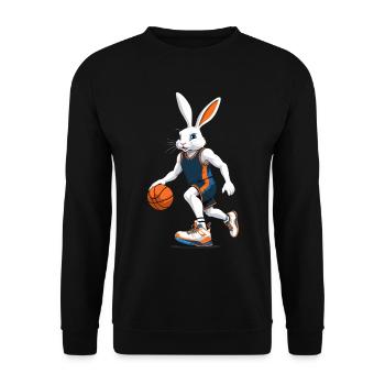 Basketball Player Easter Bunny In Streetwear Style - Unisex Sweatshirt - black - Front - Alina (178cm) & Michal (187cm)