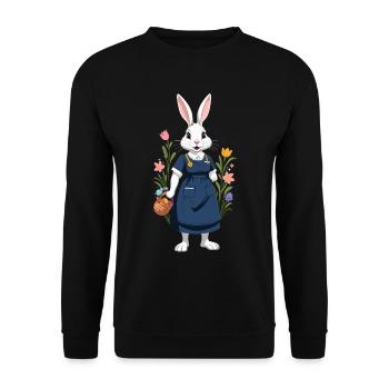 Infirmière lapin Lapin de Pâques Infirmière - Sweat-shirt Unisexe - noir - Devant - Alina (178cm) & Michal (187cm)