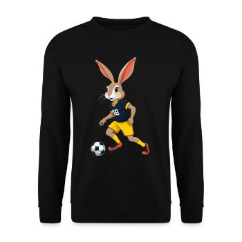Easter Bunny Soccer Player and Easter Soccer Design - Unisex Sweatshirt - black - Front - Alina (178cm) & Michal (187cm)