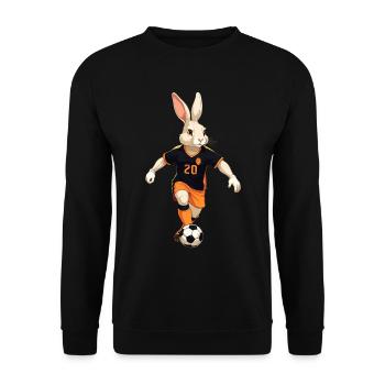 Joueur de football lapin de Pâques et conception de football de Pâques - Sweat-shirt Unisexe - noir - Devant - Alina (178cm) & Michal (187cm)