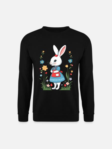 Krankenschwester Hase Süßes Osterhäschen Arzt - Unisex Pullover - Schwarz