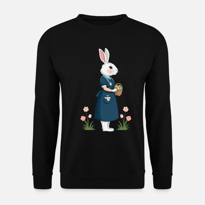 Krankenschwester Hase Süßes Häschchen Arzt Lustig - Unisex Pullover - Schwarz