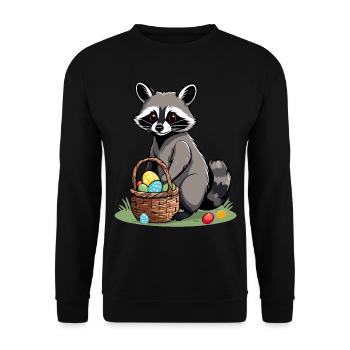Drôle De Costume De Raton Laveur Oeufs De Pâques Mignons - Sweat-shirt Unisexe - noir - Devant - Alina (178cm) & Michal (187cm)