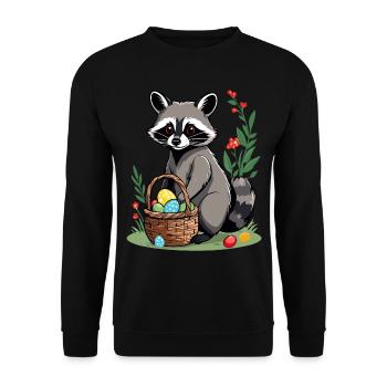 Drôle De Costume De Raton Laveur Oeufs De Pâques Mignons - Sweat-shirt Unisexe - noir - Devant - Alina (178cm) & Michal (187cm)