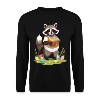 Costume mignon de lapin de Pâques raton laveur drôle - Sweat-shirt Unisexe - noir - Devant - Alina (178cm) & Michal (187cm)