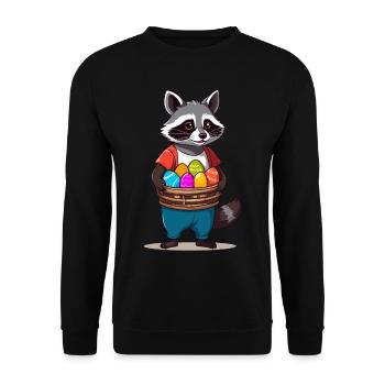 Funny Raccoon Costume Cute Easter Eggs - Unisex Sweatshirt - black - Front - Alina (178cm) & Michal (187cm)