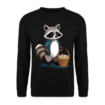 Drôle De Costume De Raton Laveur Oeufs De Pâques Mignons - Sweat-shirt Unisexe - noir - Devant - Alina (178cm) & Michal (187cm)