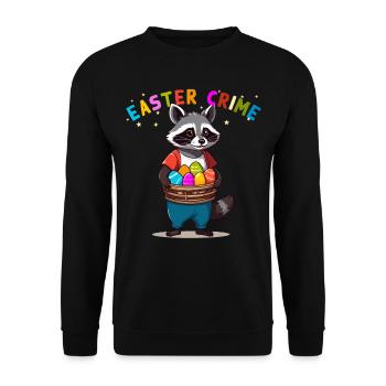 Easter Crime Funny Raccoon Easter Bunny - Unisex Sweatshirt - black - Front - Alina (178cm) & Michal (187cm)