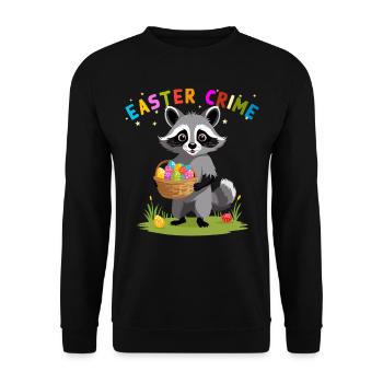 Easter Crime Raccoon Easter Bunny Fun - Unisex Sweatshirt - black - Front - Alina (178cm) & Michal (187cm)