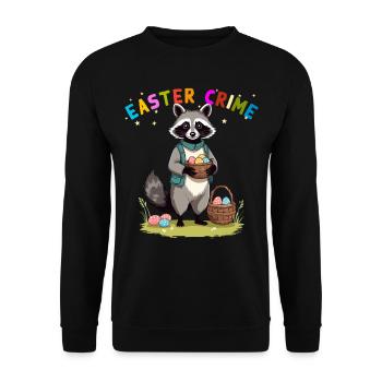 Easter Crime Raccoon Easter Bunny Design - Unisex Sweatshirt - black - Front - Alina (178cm) & Michal (187cm)