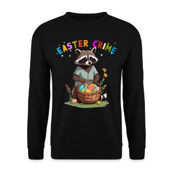 Easter Crime Raccoon Easter Bunny Design - Unisex Sweatshirt - black - Front - Alina (178cm) & Michal (187cm)