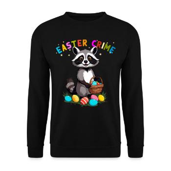 Easter Crime Raccoon Easter Bunny Design - Unisex Sweatshirt - black - Front - Alina (178cm) & Michal (187cm)