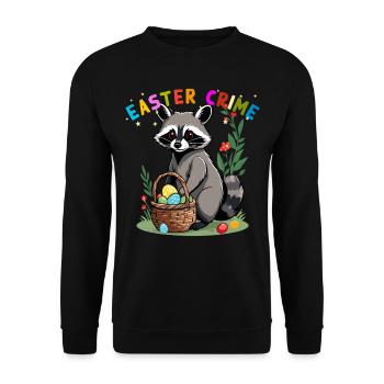 Funny Raccoon Costume Cute Easter Eggs - Unisex Sweatshirt - black - Front - Alina (178cm) & Michal (187cm)