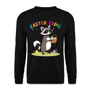 Funny Raccoon Costume Cute Easter Eggs - Unisex Sweatshirt - black - Front - Alina (178cm) & Michal (187cm)