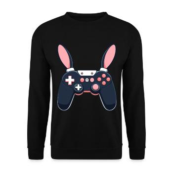 Lapin de Pâques Gamer et Design de streetwear de jeu - Sweat-shirt Unisexe - noir - Devant - Alina (178cm) & Michal (187cm)