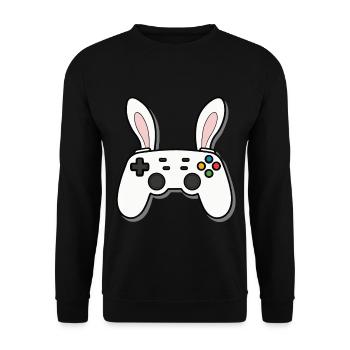 Easter Bunny Gamer Iconic Easter Gaming - Unisex Sweatshirt - black - Front - Alina (178cm) & Michal (187cm)