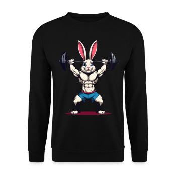 Easter Bunny Body Building Animal Funny Workout - Unisex Sweatshirt - black - Front - Alina (178cm) & Michal (187cm)
