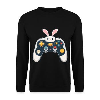 Lapin de Pâques Gamer Iconic Gaming Streetwear - Sweat-shirt Unisexe - noir - Devant - Alina (178cm) & Michal (187cm)