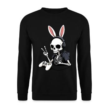 Easter Bunny Gamer Iconic Easter Gaming - Unisex Sweatshirt - black - Front - Alina (178cm) & Michal (187cm)