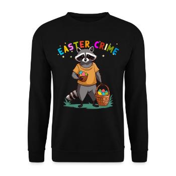 Drôle de raton laveur Costume Lapins de Pâques Oeufs de Pâques - Sweat-shirt Unisexe - noir - Devant - Alina (178cm) & Michal (187cm)