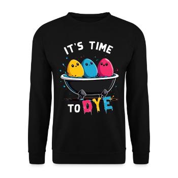Teinture d’oeuf en disant des couleurs drôles pour Pâques - Sweat-shirt Unisexe - noir - Devant - Alina (178cm) & Michal (187cm)