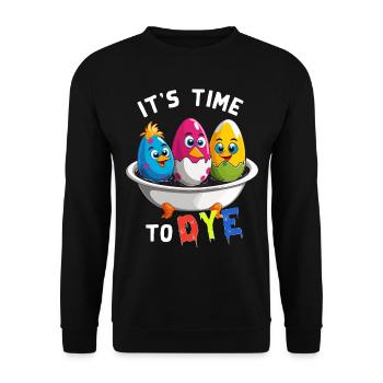 Oeufs Teinture Humour Coloré Drôle Pâques Artiste - Sweat-shirt Unisexe - noir - Devant - Alina (178cm) & Michal (187cm)
