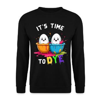 Lustiges Eier Färben Farben Zu Ostern Künstler - Unisex Pullover - Schwarz - Vorne - Alina (178cm) & Michal (187cm)