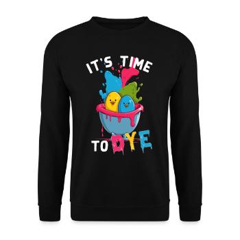 Lustiger Spruch Bunt Ei Farben Zu Ostern Künstler - Unisex Pullover - Schwarz - Vorne - Alina (178cm) & Michal (187cm)