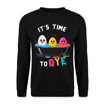 Oeuf Teinture Dire Couleurs Pour Pâques Drôle Coloré - Sweat-shirt Unisexe - noir - Devant - Alina (178cm) & Michal (187cm)