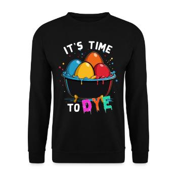 Drôle d’oeuf teinture artiste couleurs pour Pâques - Sweat-shirt Unisexe - noir - Devant - Alina (178cm) & Michal (187cm)