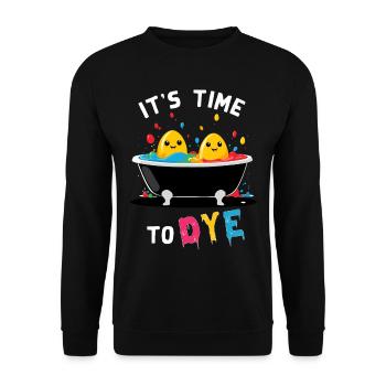 Funny Egg Dyeing Colors for Easter Artist - Unisex Sweatshirt - black - Front - Alina (178cm) & Michal (187cm)