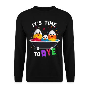 Egg Colors Humor Colorful Artist Funny Easter - Unisex Sweatshirt - black - Front - Alina (178cm) & Michal (187cm)