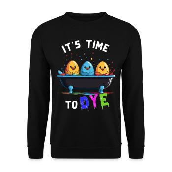 Lustiges Eierfärben Farben Zu Ostern Künstler - Unisex Pullover - Schwarz - Vorne - Alina (178cm) & Michal (187cm)