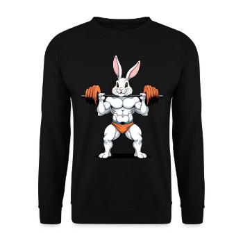 Easter Bunny Body Building Animal Funny Workout - Unisex Sweatshirt - black - Front - Alina (178cm) & Michal (187cm)