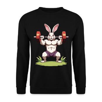 Easter Bunny Funny Bodybuilder Fitness Motivation - Unisex Sweatshirt - black - Front - Alina (178cm) & Michal (187cm)