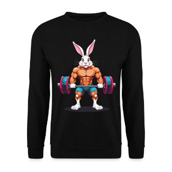 Easter Bunny Body Building Animal Funny Workout - Unisex Sweatshirt - black - Front - Alina (178cm) & Michal (187cm)