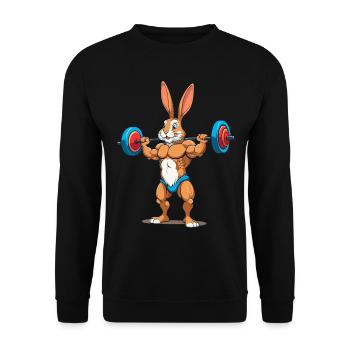 Easter Bunny Body Building Animal Funny Workout - Unisex Sweatshirt - black - Front - Alina (178cm) & Michal (187cm)