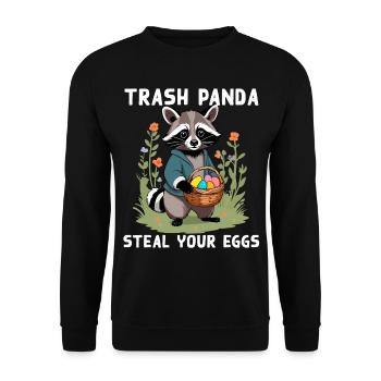 Funny raccoon Easter bunny Easter saying - Unisex Sweatshirt - black - Front - Alina (178cm) & Michal (187cm)