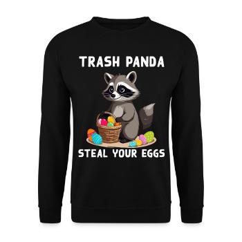 Lustiger Waschbär Spruch Waschbären Osterhasen - Unisex Pullover - Schwarz - Vorne - Alina (178cm) & Michal (187cm)
