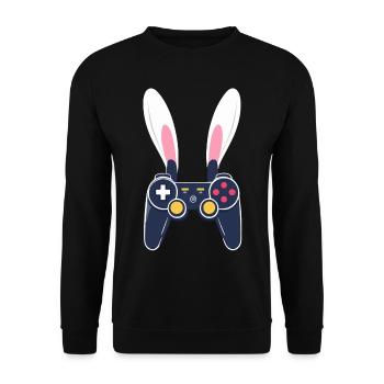 Easter Bunny Gamer & Gaming Streetwear Iconic - Unisex Sweatshirt - black - Front - Alina (178cm) & Michal (187cm)