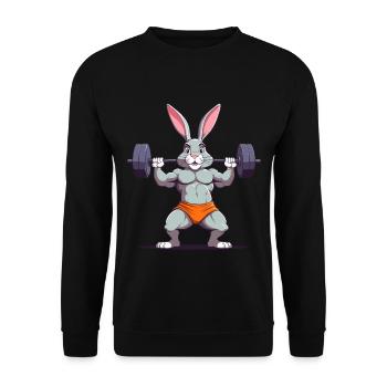 Easter Bunny Funny Bodybuilder & Animal Workout - Unisex Sweatshirt - black - Front - Alina (178cm) & Michal (187cm)