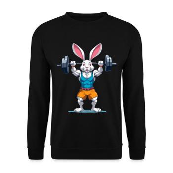 Easter Bunny Bodybuilding Animal Funny Workout - Unisex Sweatshirt - black - Front - Alina (178cm) & Michal (187cm)
