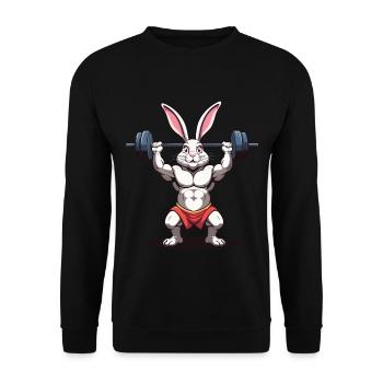 Easter Bunny Body Building Animal Funny Workout - Unisex Sweatshirt - black - Front - Alina (178cm) & Michal (187cm)
